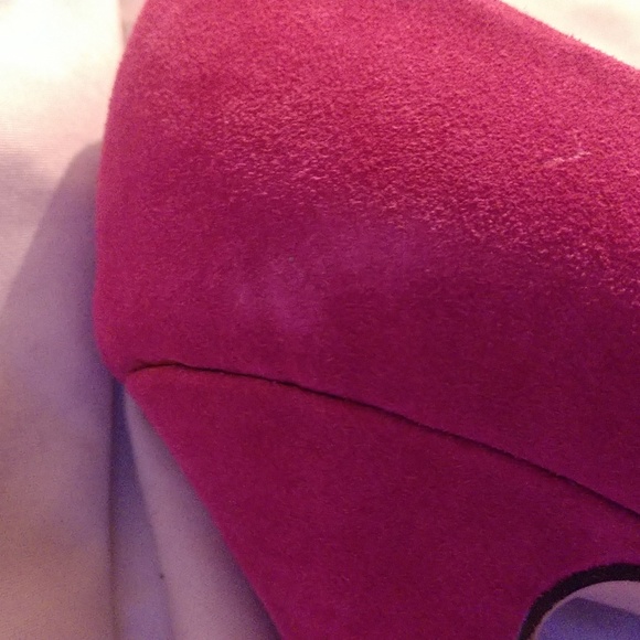 Pink 🩷 suede platform heels size 11 - Picture 6 of 16